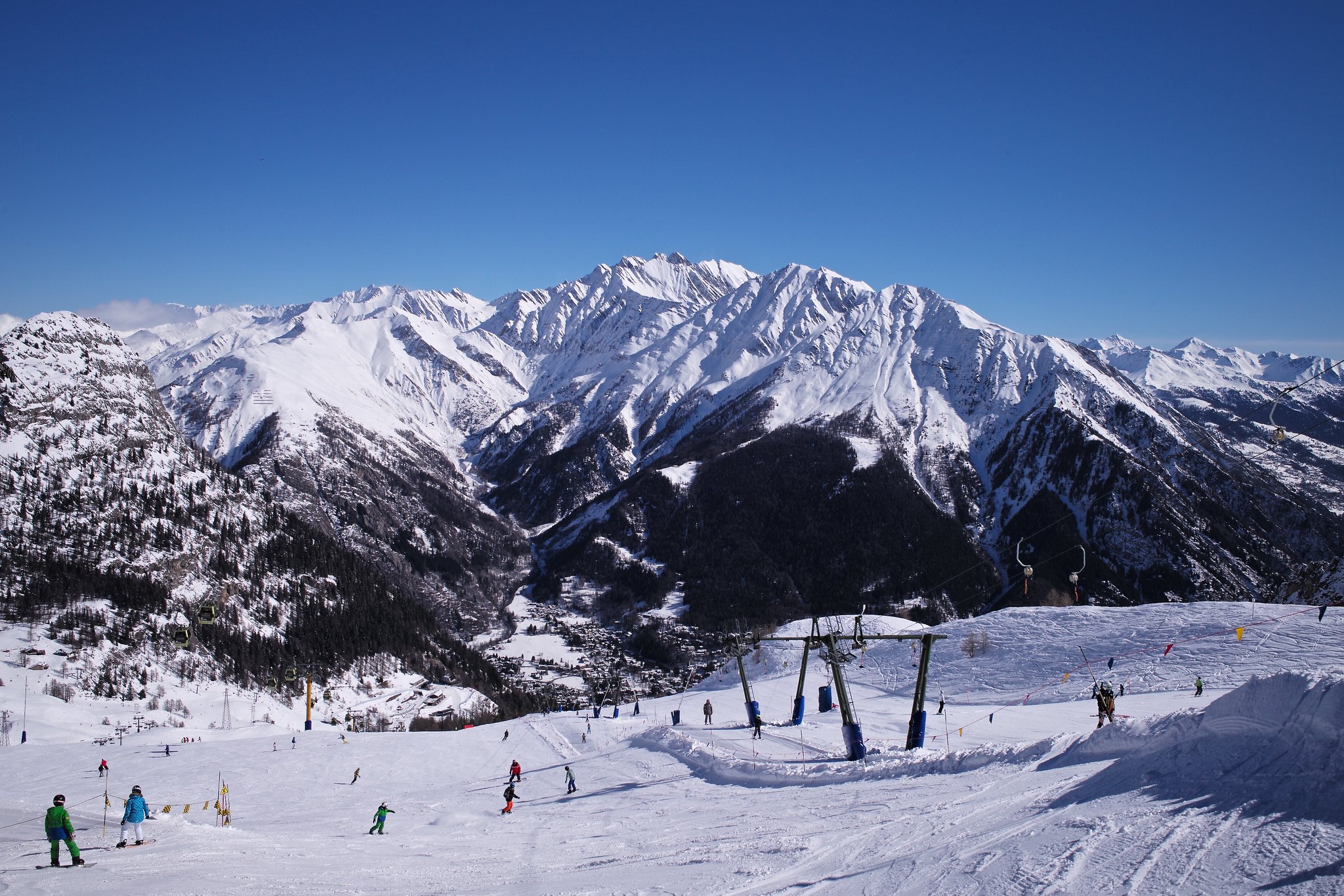 Skiing in Courmayeur, Italy