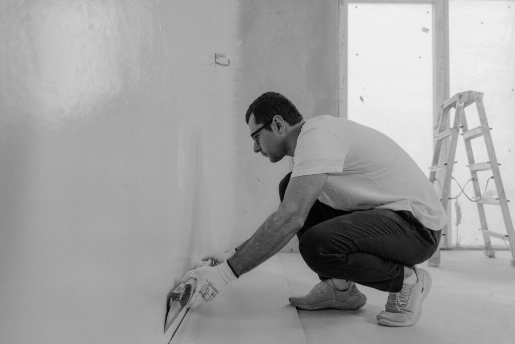 contractor at work on a one-euro home