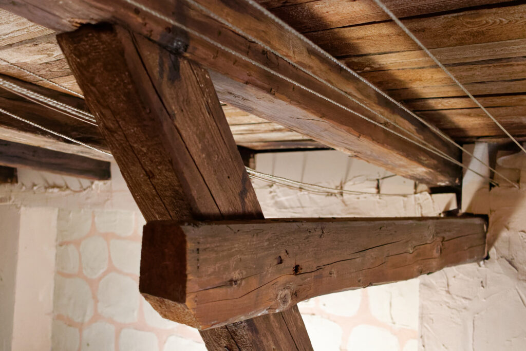 historic renovation wooden beams